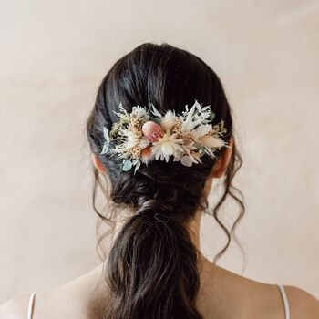 Payton Boho Dried Flower Wedding Bridal Hair Comb, 4 of 5
