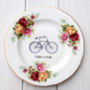 'Take A Ride' Upcycled Floral Vintage China Plate, thumbnail 1 of 3