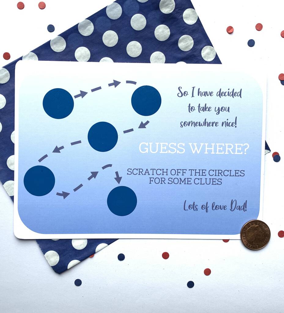 scratch card holiday reveal personalised make it extra special add your own text WITHPUNS cards w63 