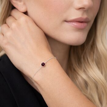 Personalised Sterling Silver January Birthstone Garnet Bracelet, 3 of 11