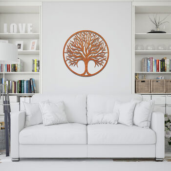 Tree Of Life Circle Metal Wall Art Gift For Home, 7 of 12