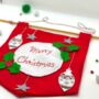 Merry Christmas Banner Kit Christmas Embroidery Kit, thumbnail 2 of 11