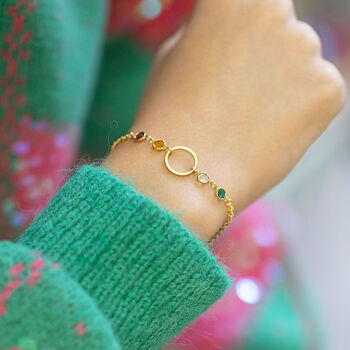 Mother And Four Children Circle Birthstone Bracelet, 4 of 8