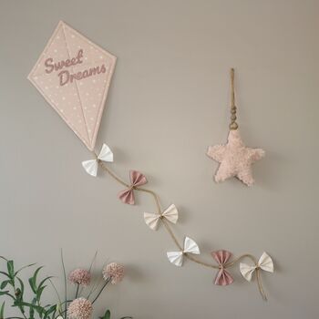 Sweet Dreams Nursery Wall Hanging, Pink Kite Decoration, 6 of 10
