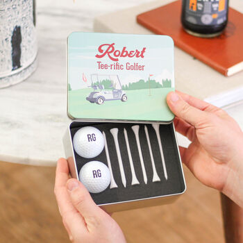 Personalised Golf Cart Tin Gift Set For Him, 3 of 5