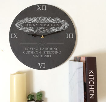 Personalised Slate Kitchen Clock, 7 of 7