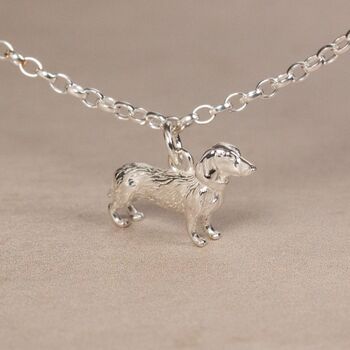 Personalised 3D Dachshund Silver Chain Bracelet, 2 of 9
