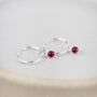 Sterling Silver And Birthstone Mini Hoop, thumbnail 3 of 12