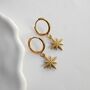 Gold Waterproof Christmas Star Earrings, thumbnail 2 of 4