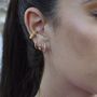 Pink Teardrop Huggie Hoop Earrings, thumbnail 4 of 5