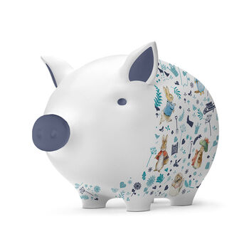 Tilly Pig Peter Rabbit And Friends Blue Piggy Bank, 4 of 10