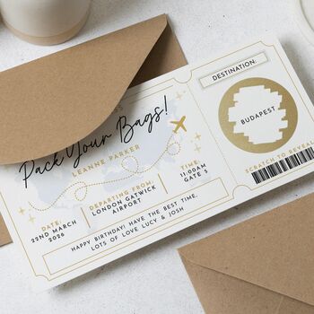 Personalised Pack Your Bags Birthday Travel Voucher, 2 of 4