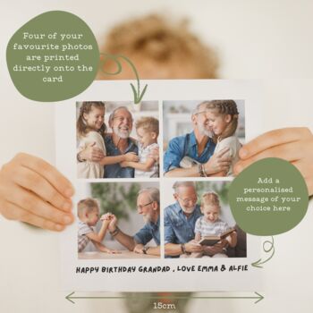 Personalised Photo Collage Grandfather Birthday Card, 2 of 5