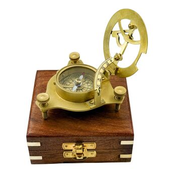 Personalised Three Inch Adjustable Sundial Compass Graduation Gift, 5 of 12