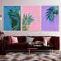 Set Of Three Custom Colour Palm Leaf Wall Art Prints, thumbnail 5 of 8