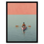 Rowers Paradise Calm Sea Pink Blue Wall Art Print, thumbnail 5 of 6