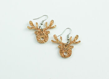 Reindeer Christmas Earrings, 5 of 5