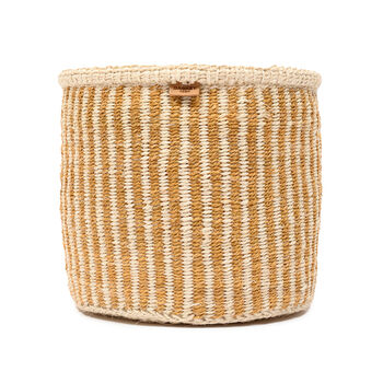 Hotuba: Gold Pinstripe Woven Storage Basket, 4 of 9