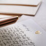 Love Heart Luxury Gold Foiled Writing Set, thumbnail 2 of 3