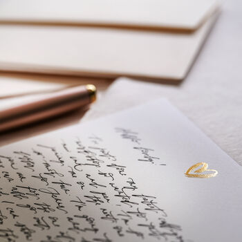 Love Heart Luxury Gold Foiled Writing Set, 2 of 3