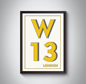 W13 Ealing London Postcode Typography Print, 3 of 10