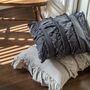 Linen Ruffle Cushion Charcoal, thumbnail 1 of 4