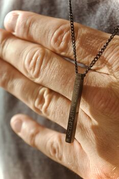 Black Personalised Bar Necklace, 3 of 6
