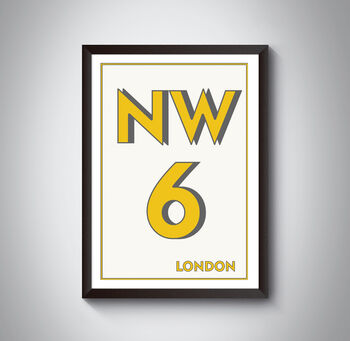 Nw6 Camden London Typography Postcode Print, 3 of 10