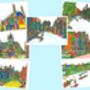 Sets Of Artistic City Postcards, thumbnail 2 of 12