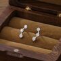 Sterling Silver Tiny Cz Trio Constellation Stud Earrings, thumbnail 1 of 10