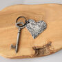 Textured Love Heart Iron Keyring. Available In Two Designs, thumbnail 3 of 8