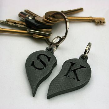 Personalised Couple's Initials Heart Key Rings, 2 of 6