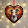 Whippet Stained Glass Effect Heart Suncatcher, thumbnail 7 of 7
