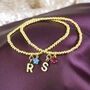 Gold Plated Initial And Birthstone Star Bracelet, thumbnail 2 of 6