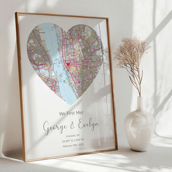 The Place We Met Ordnance Survey Explorer Personalised Map Print Couples Valentines Gift, 6 of 12