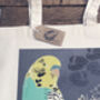 Turquoise Budgie Tote Bag, thumbnail 3 of 4