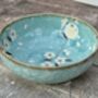 Turquoise Sakura / Cherry Blossom Flower Patterned Bowl, 17.5cm, thumbnail 1 of 3
