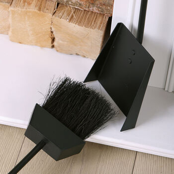 Black And Brass Effect Fireplace Set, 4 of 8