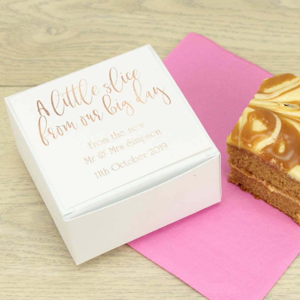 Personalised Rose Gold Wedding Cake Box, 1 of 2