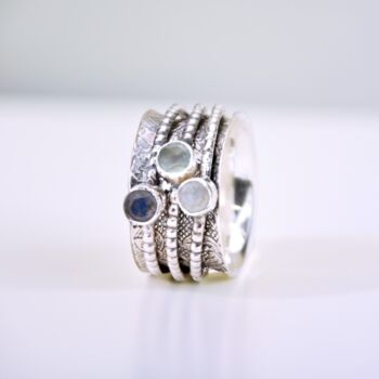 Personalised Sterling Silver Gemstone Spinning Ring, 4 of 11