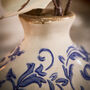 Solene Blue Botanical Bottle Vase, thumbnail 3 of 6