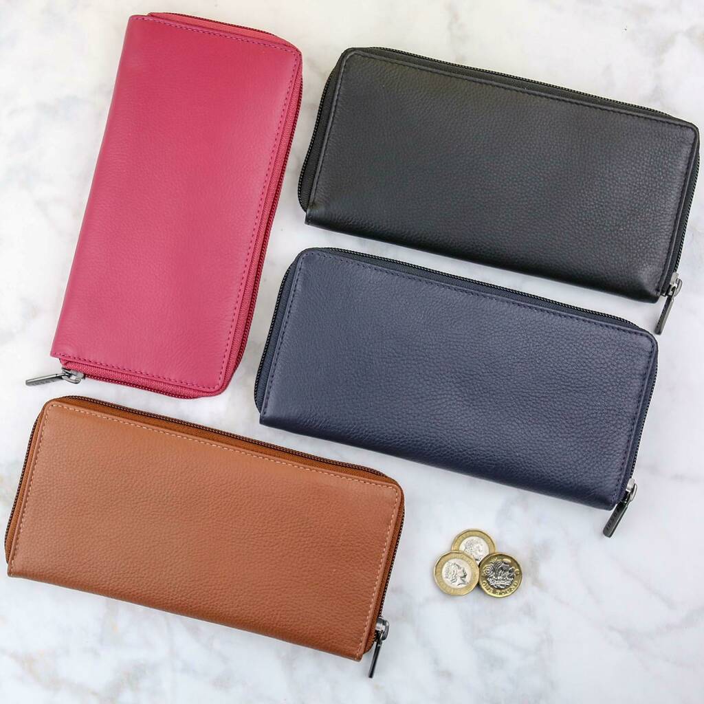Soft Leather Zip Around Ladies Purse Or Wallet By Berylune