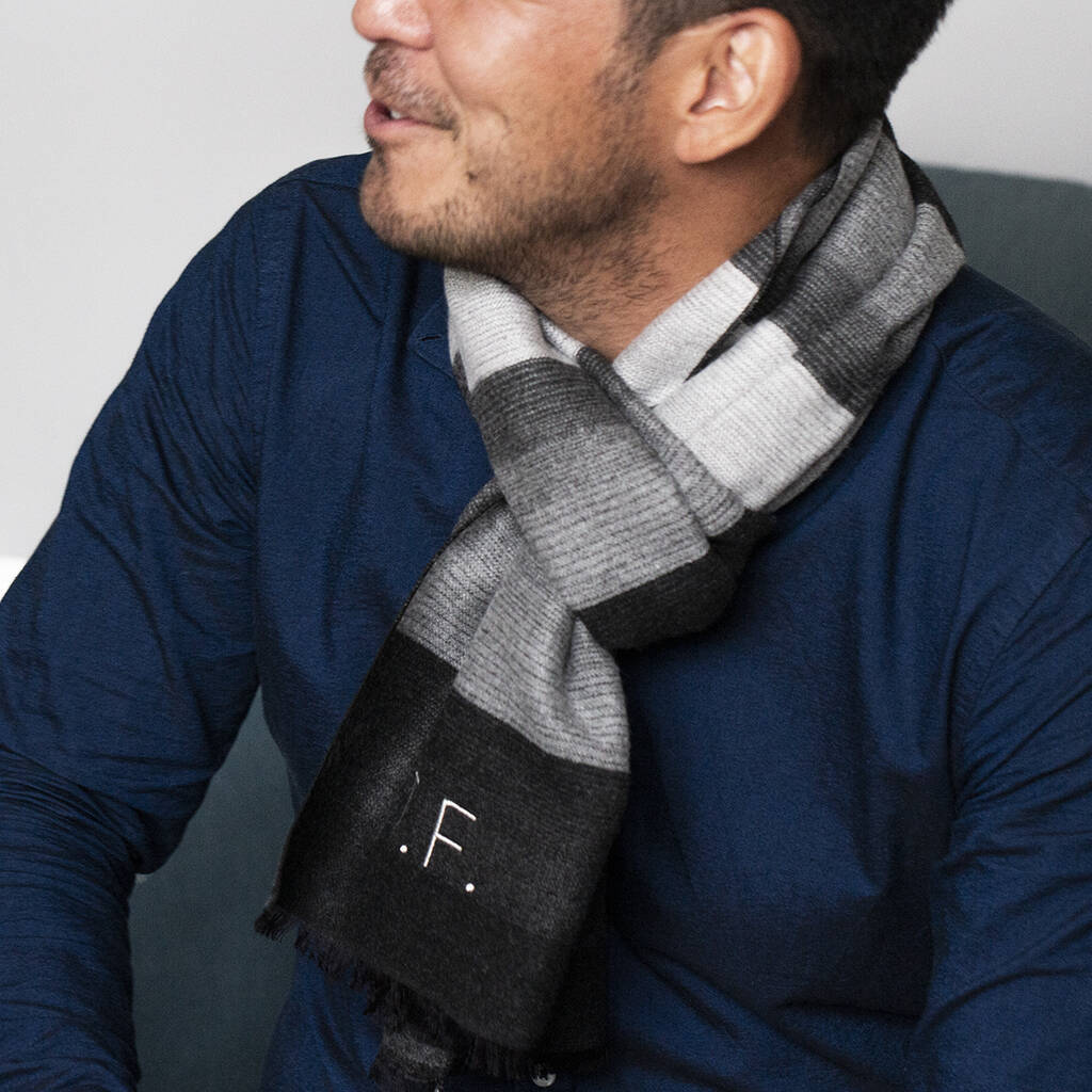 Personalised Men's Cashmere Blend Scarf, 1 of 10