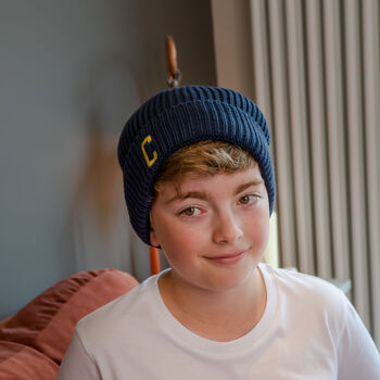 Personalised Embroidered Initial 'College' Beanie Hat, 2 of 6