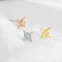 Star Opal Stud Earrings In Sterling Silver, thumbnail 6 of 12