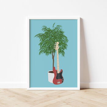 Bass Guitar Houseplant Print | Guitarist Music Poster, 5 of 10