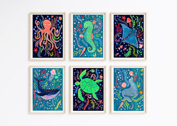 Colourful Octopus Nursery Wall Art, 9 of 10
