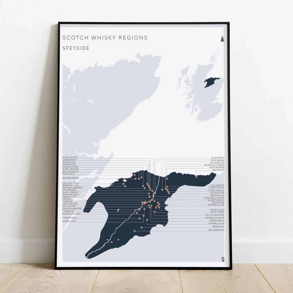 Speyside Whisky Distillery Map By Replay Prints Notonthehighstreet Com