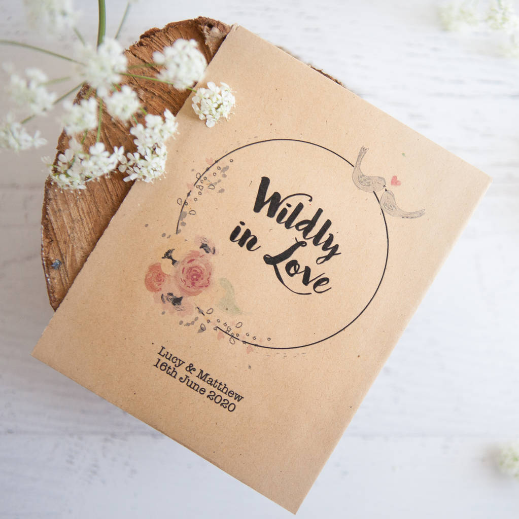10 'Wildly In Love’ Personalised Seed Packet Favours, 1 of 7