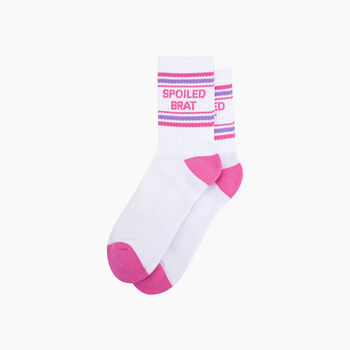 Spoiled Brat Organic Cotton Sports Socks In White, 3 of 4